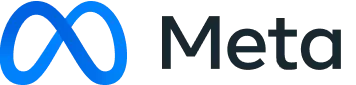 Meta logo featuring a blue infinity symbol above the text “Meta.” on a white background, representing the global social media and technology brand.