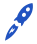 Blue rocket icon pointing upward